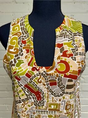 Nicole Miller Women’s Sleeveless Tunic with Yucatán inspired print, Size M